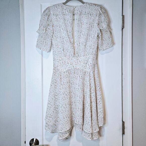 Divine Heritage Deep V-neck Floral Mini Dress - Picture 4 of 9